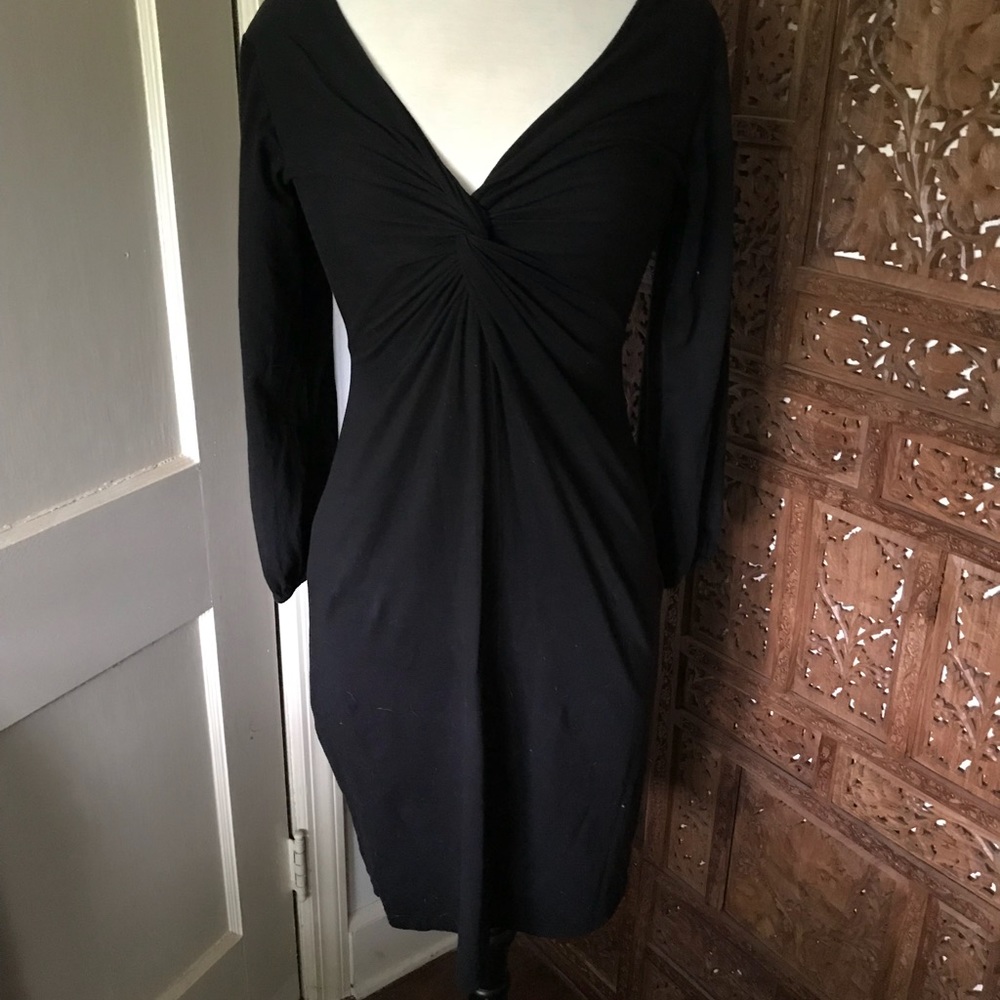 Velvet black fitted cotton dress